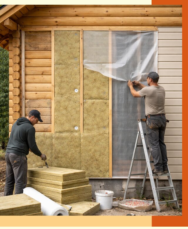 Утепление дома из бруса в находке от 3868 руб./м2 — работы под ключ | ТепломастерНхд