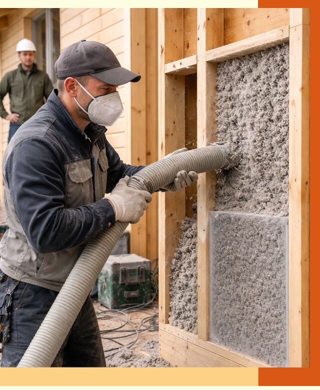 Утепление дома из бруса эковатой в находке от 1908 руб/м2 | ТепломастерНхд