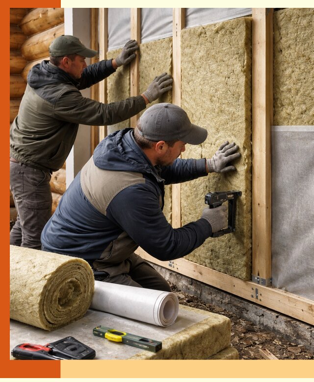 Утепление бревенчатого дома под ключ в находке