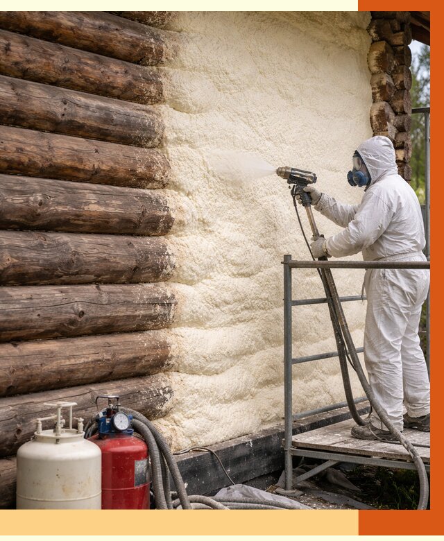 Утепление бревенчатого дома ППУ в находке под ключ от 6447 руб. | ТепломастерНхд