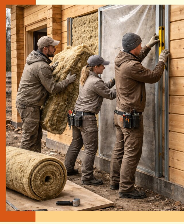 Утепление дома из двойного бруса в находке качественно и надёжно