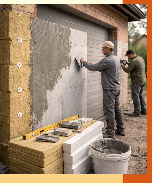Утепление гаража снаружи в находке от 4332 руб. за м2 — наружное утепление под ключ | ТепломастерНхд