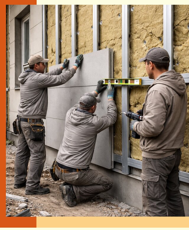 Утепление вентилируемого фасада под ключ в находке