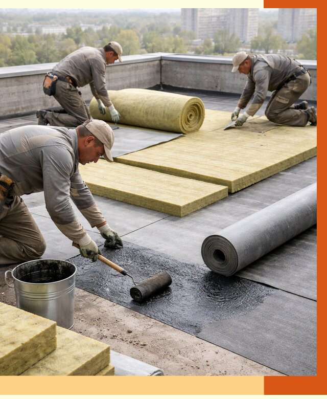Утепление плоской крыши в находке от 7427 руб./м2 под ключ | ТепломастерНхд