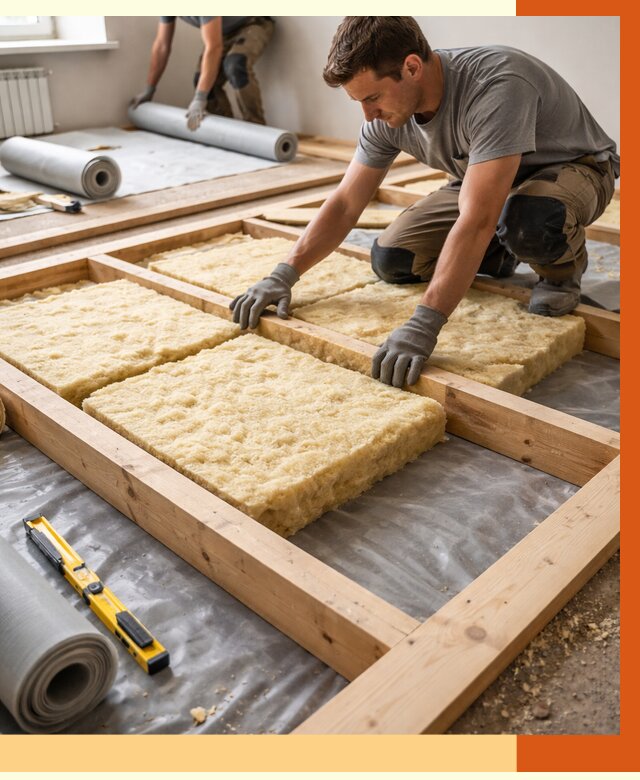 Утепление деревянного пола в находке от 1547 руб./м2 под ключ | ТепломастерНхд