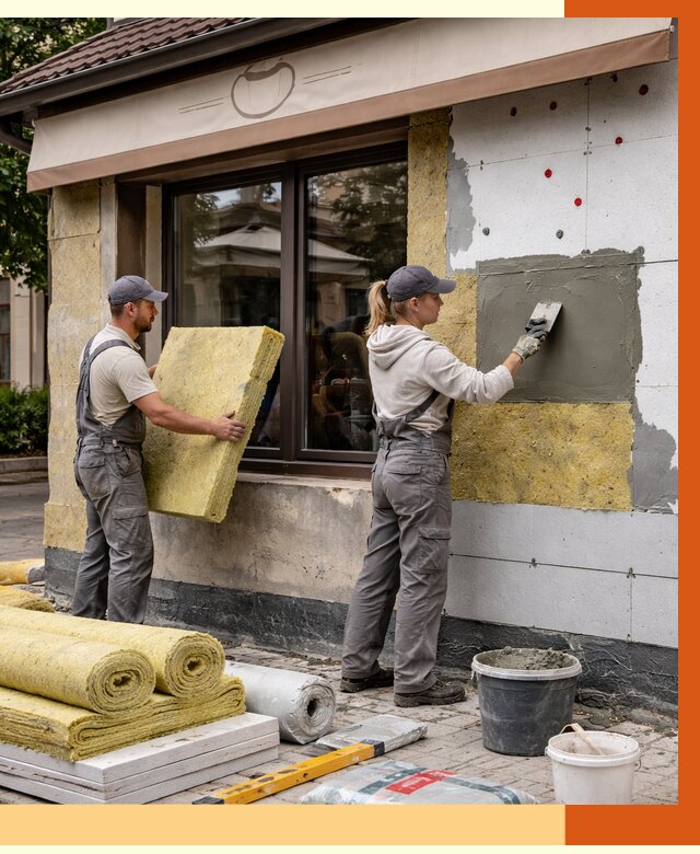 Утепление кафе в находке от 4332 руб/м2 — комплексно под ключ | ТепломастерНхд