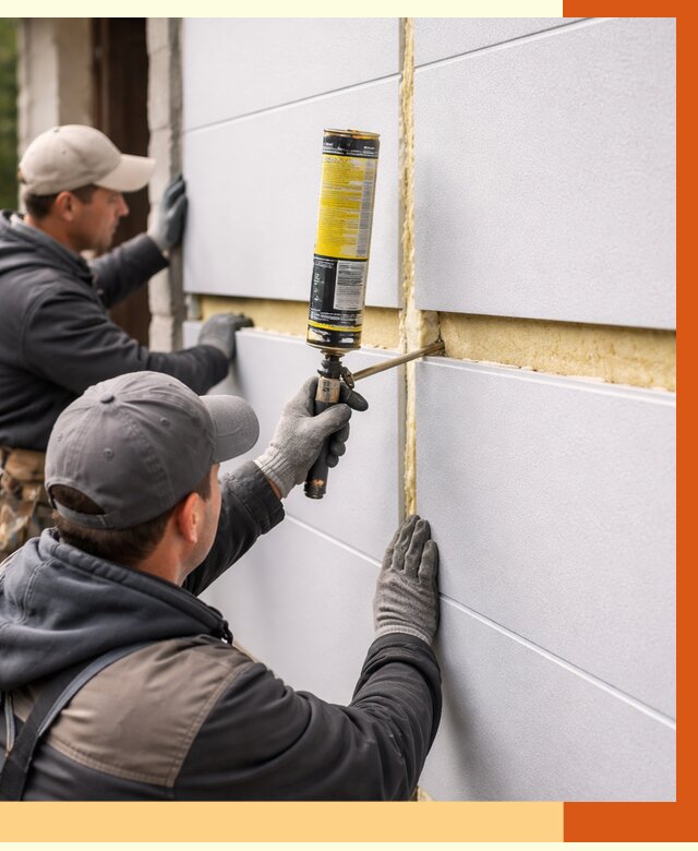 Утепление сэндвич панелей ППУ в находке от 4332 руб. за м2 | ТепломастерНхд