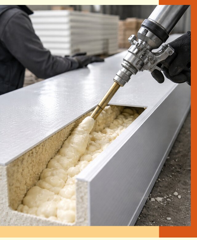 Заполнение пустот холодильных панелей в находке от 7736 руб. | ТепломастерНхд