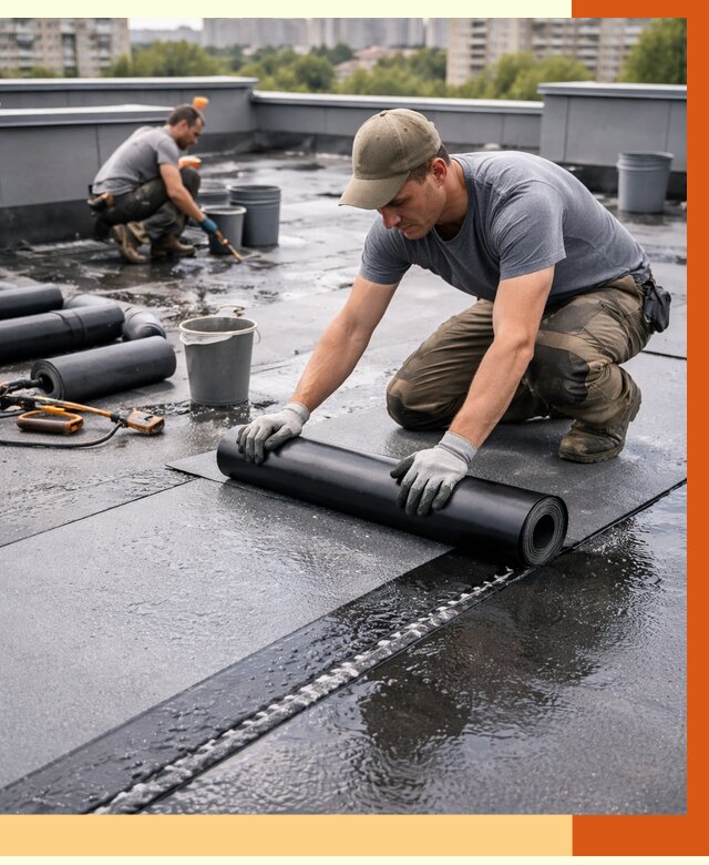 Гидроизоляция плоской кровли в находке от 4642 руб./м2 — профессионально | ТепломастерНхд